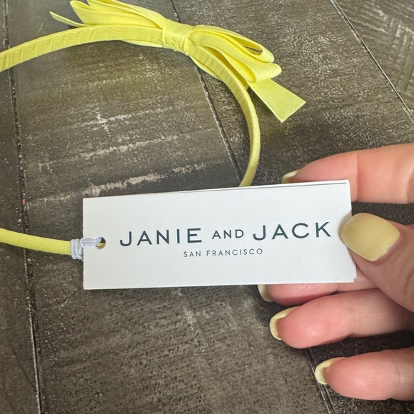 JANIE AND JACK NWT 3 Piece Headband Set O/S Nautical Checkers Yellow - Picture 9 of 10